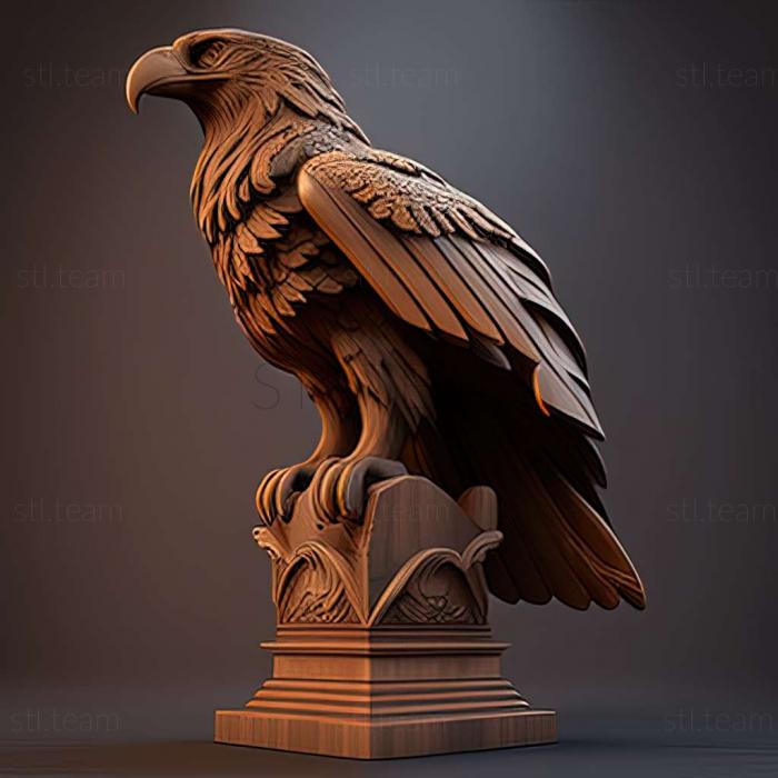 Animals eagle on the pedestal